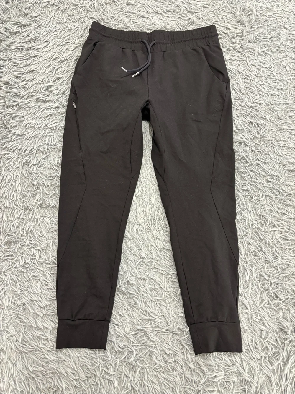 BYLT Active Jogger Men's Large Black Tapered Pants Stretch Drawstring Gym Sport